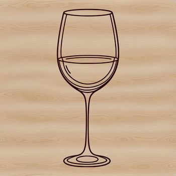 An illustration of a wine glass with a pour spout, suitable for digital design.