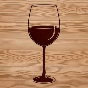 A detailed illustration of a wine glass filled with red wine, suitable for design projects requiring vector graphics.