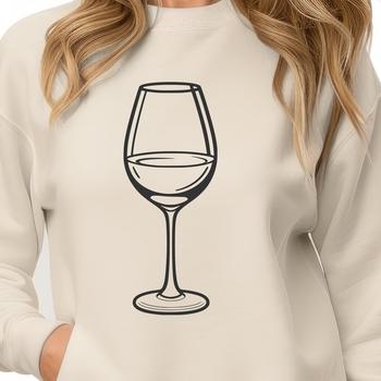 A digital illustration of a glass of wine, suitable for printing or cutting out with a craft machine.