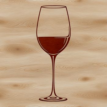 A single glass of red wine on a table, with a subtle background texture.