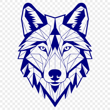 A detailed illustration of a wolf's head, suitable for vector design and cutting machine projects.
