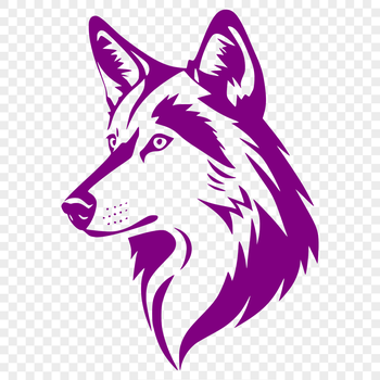 Illustrative wolf head in vector format.