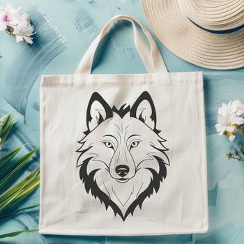 A detailed vector illustration of a wolf's head with intricate details, suitable for digital cutting machines like Cricut.