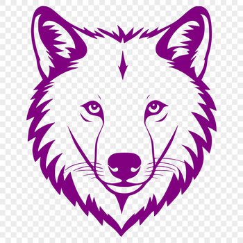 A realistic illustration of a wolf's head, suitable for vector art projects.