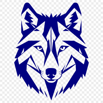 A digital illustration of a wolf's head, suitable for vector art and design projects.