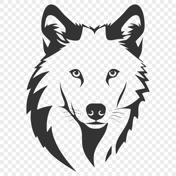 A wolf's head illustration in vector format.
