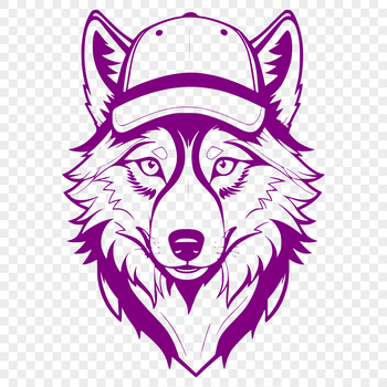 A digital illustration of a wolf's head with a neutral expression.