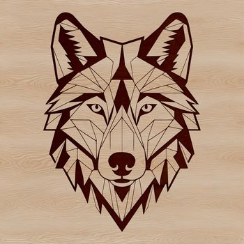 A detailed illustration of a wild animal's head, specifically a wolf, suitable for vector art projects.