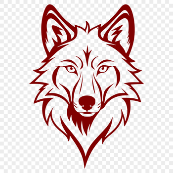 A detailed illustration of a wolf's head from various angles and perspectives.