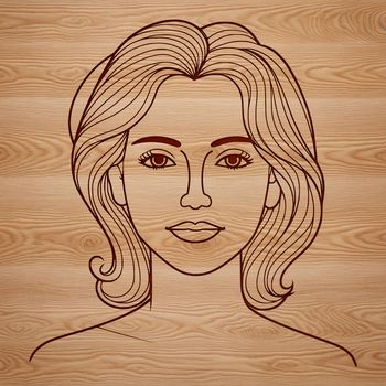 A simple line drawing illustration of a female figure, ideal for vector design and cutting machine projects.