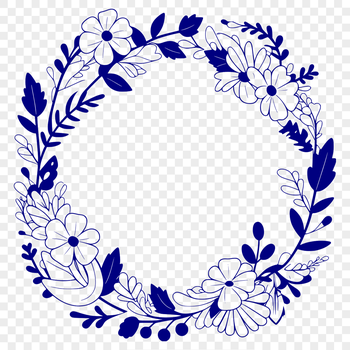 A floral wreath design made from vector shapes, suitable for various digital applications.