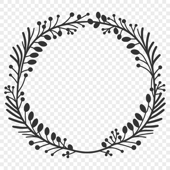 A digital floral wreath design made with vector graphics.