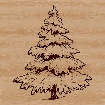 A stylized digital illustration of a traditional Christmas tree, suitable for various designs.