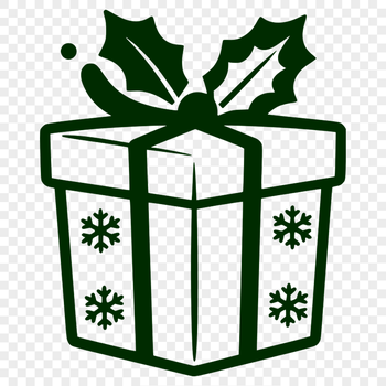 A minimalist SVG design featuring a single gift package with a festive touch.