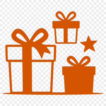 A wrapped gift box with decorative paper and ribbon, suitable for various festive occasions including Christmas.