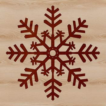 A delicate white snowflake with intricate details.