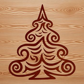 An intricately designed Christmas tree with ornaments, perfect for vector graphics and cutting machines.