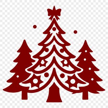 A classic Christmas tree silhouette designed for commercial use, perfect for digital applications.