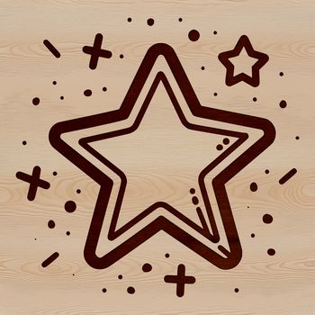 A geometric star symbol with five points.