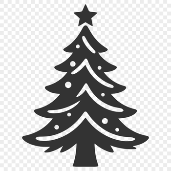 A stylized illustration of a Christmas tree, suitable for commercial or personal use.