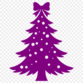 A festive Christmas tree silhouette with branches and ornaments.