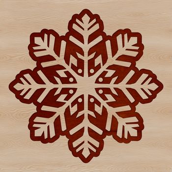 A delicate, intricate snowflake design featuring six symmetrical arms.