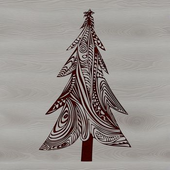 An SVG vector graphic representation of a festive Christmas tree decoration.