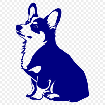 Full-body illustration of a sitting corgi dog as vector art for graphic design.