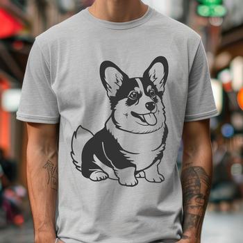 Unique Sitting Corgi Stencil