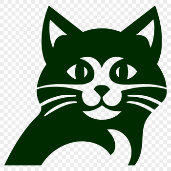 An illustration of a cat's head, suitable for vector design and cutting machine projects.
