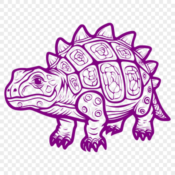 A detailed illustration of a full-body ankylosaurus dinosaur.