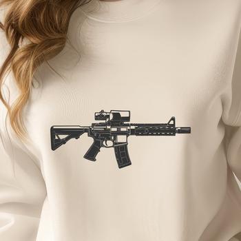 Illustrative vector design of a rifle, suitable for commercial or personal projects