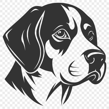 A high-quality digital representation of a Beagle, ideal for use in various graphic formats including SVG, PDF, and DXF.