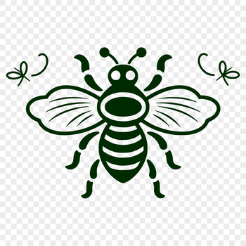 An ornate vector design of an insect, showcasing the bee's anatomy in detail.