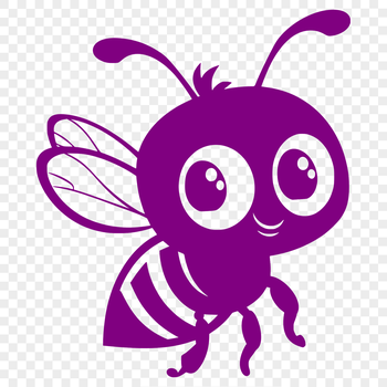 A detailed illustration of a bee in full body pose, suitable for gardening and craft projects.