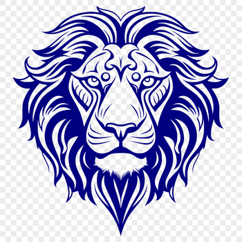 A regal lion's head with ornate details, suitable for vector art designs.