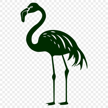 A detailed full-body illustration of a flamingo bird in a naturalistic pose.