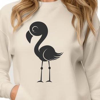 A full-body depiction of a flamingo bird in a naturalistic pose.