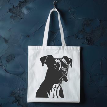 A close-up illustration of a Boxer dog's head, suitable for vector design and cutting machine projects.