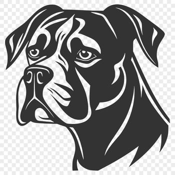 A vector illustration of a Boxer's head and face, suitable for use as clip art in various designs.