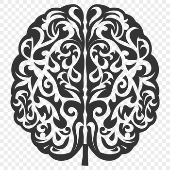 A detailed illustration of the human brain's anatomy, featuring intricate details and layers.