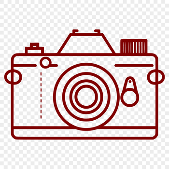 Vector illustration of a camera with simple design elements.