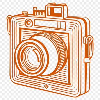 A vector illustration of a camera with sleek design elements.