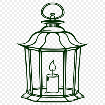 Halloween-themed vector design featuring a witch's hat and candles in a spooky setting.