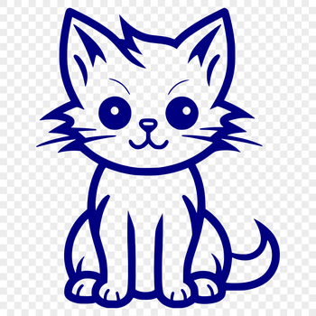 Illustrated full body cat sitting in various poses for vector design and cutting machine use.