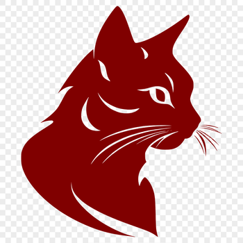 A digital illustration of a domesticated feline's head.
