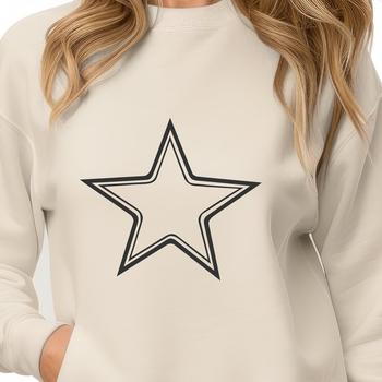 A simple line drawing of a Christmas star, ideal for crafting and design projects.