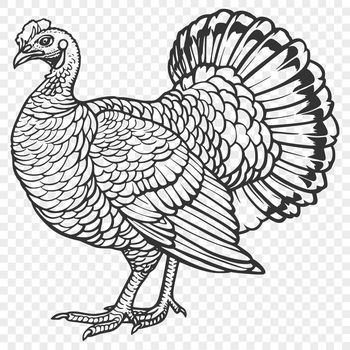 Illustration of a farm animal turkey in full body.