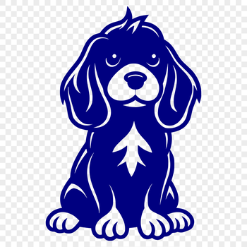 A full-body illustration of a sitting Cocker Spaniel.