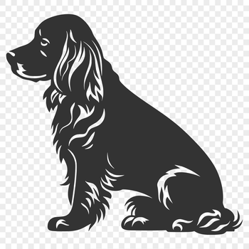 An SVG vector art design featuring a friendly sitting cocker spaniel animal pet.